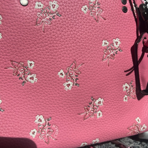 New with tags Coach Pink Satchel with Floral Accents - Picture 6 of 16